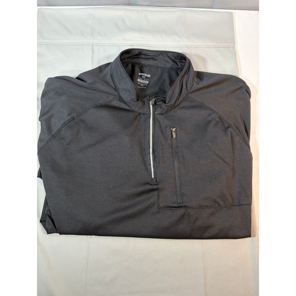 TSLA Mens Quarter 1/4 Zip Thin Performance Pullover Shirt Black Size XXL